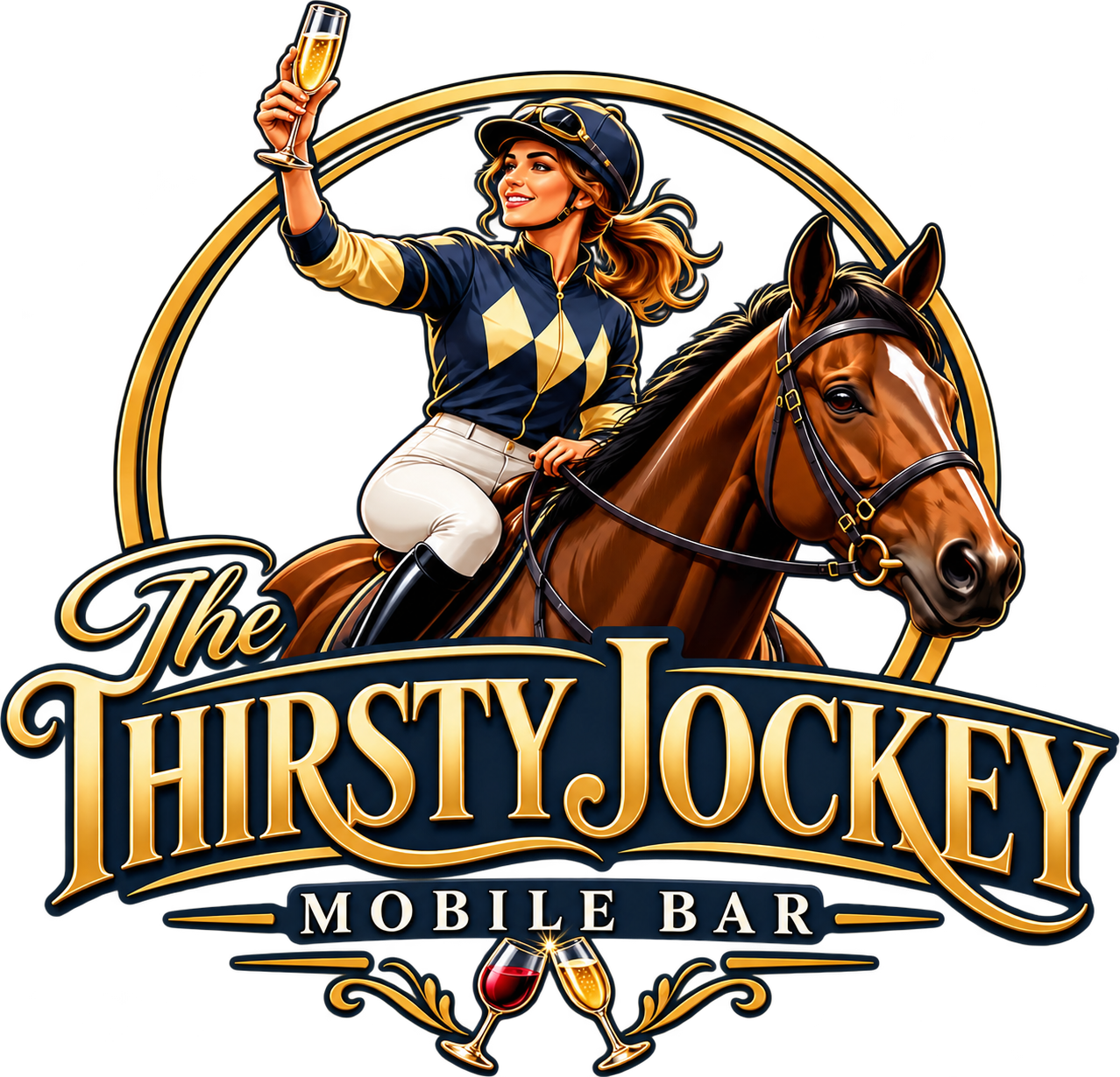 The Thirsty Jockey logo